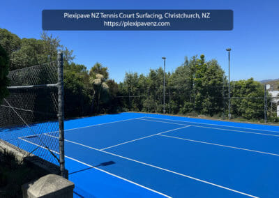 Plexipave NZ Tennis Court Surfacing, Redcliffs, Christchurch in Plexipave Velocity Blue and True Blue - https://plexipavenz.com